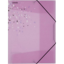 Папка с резинкой "deVENTE. Crystal Dream" A4 (320x240 мм), 400 мкм, искрящаяся фактура, 2 угловые резинки, 3 клапана, индивидуальная маркировка, полупрозрачная розовая с паттерном
