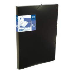 Mape-kārba ar gumijām Viquel CoolBox A3, plastikāta, melna