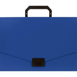 Портфель "Attomex" на замке, пластиковый 700 мкм, для документов A4, 1 отделение, непрозрачный синий
