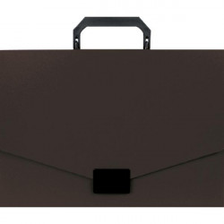 Портфель "Attomex" на замке, пластиковый 700 мкм, для документов A4, 1 отделение, непрозрачный черный