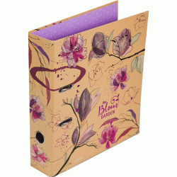 Папка с арочным механизмом "deVENTE. Bloom Garden" A4 75 мм картонная разобранная, крафт бумага, цветная запечатка, тиснение фольгой, металлическая окантовка, цветная запечатка форзаца, индивидуальная упаковка