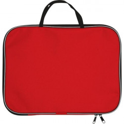 Mape-soma ar rāvējslēdzēju un rokturiem deVente A4, tekstila, sarkana