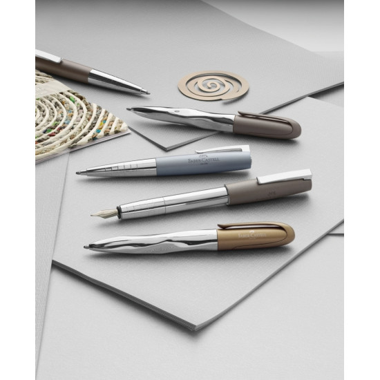 *Tintes pildspalva Faber-Castell Loom 0.7mm, metāliski pelēks korpuss