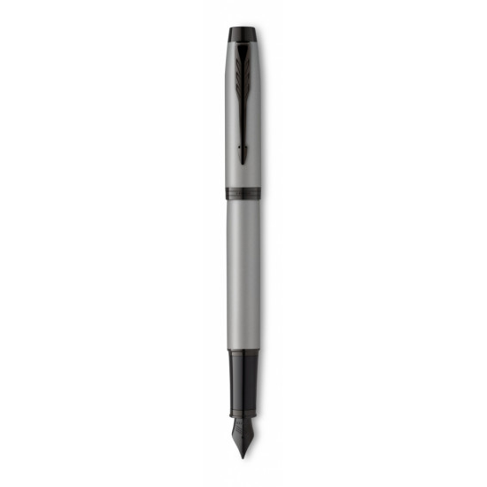 *Tintes pildspalva Parker IM Achromatic Grey BT Fine, matēts pelēks/melns korpuss