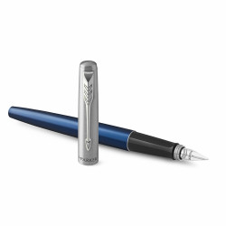 Tintes pildspalva Parker Jotter Royal Blue CT Medium Blue, tumsi zils/sudraba korpuss