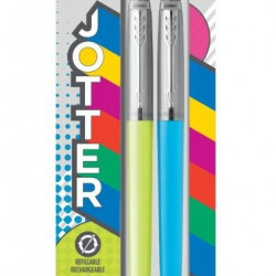 Lodīšu pildspalvas Parker Jotter Originals POP ART Duo Lime/SkyBlue Medium Blue