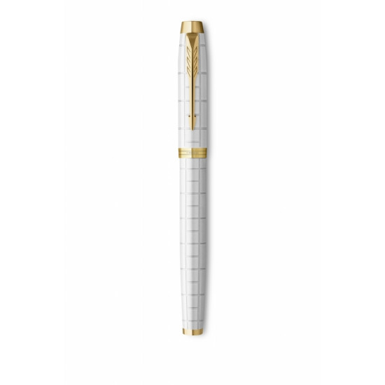 Tintes pildspalva Parker IM Premium Perl GT Fine, zeltīts/balts korpuss