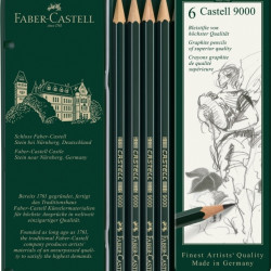 Zīmuļu komplekts Faber-Castell 9000, HB-8B, 6gab/iep