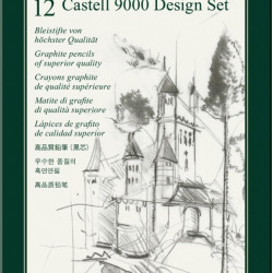 Zīmuļu komplekts Faber Castell 9000, 5B-5H, 12gab/iep, metāla kastē
