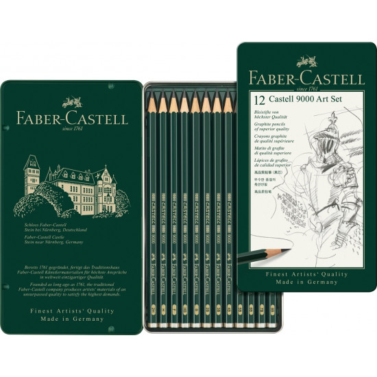 Zīmuļu komplekts Faber Castell 9000 8B-2H, 12gab/iep