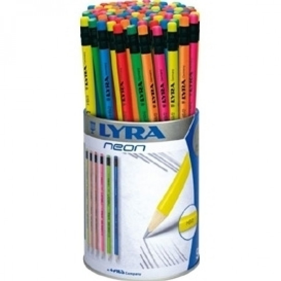 Простой карандаш Lyra Neon HB с ластиком