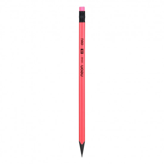 Zīmulis ar dzēšgumiju trīsstūrveida Deli Neon U546, HB, 1gab