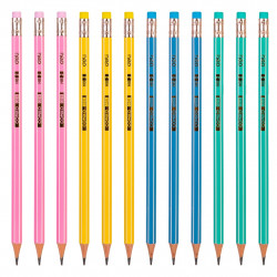Harilik pliiats Deli HB kustukummiga, pastell värvid
