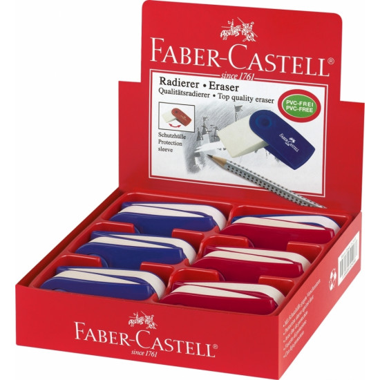 Стирательная резинка Faber-Castell Sleeve Big, красный,синийP