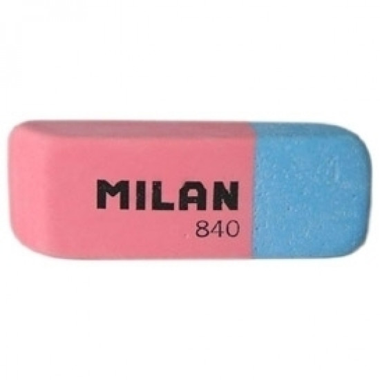 Dzēšgumija Milan 840, 52x19.5x8mm, sarkana/zila