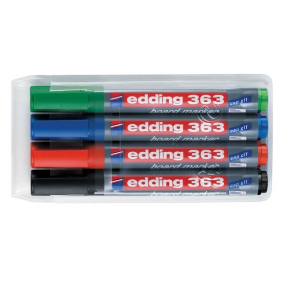 Tāfeles marķieru komplekts Edding E363, nošķelts, 4krāsas
