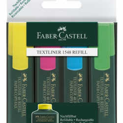 Teksta marķieru komplekts Faber Castell 1.2-5mm, nošķelts, 4 krāsas