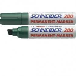 Перманентный маркер Schneider 280 4-12мм со скошенным наконечником, зеленый