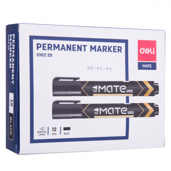Permanents marķieris Deli Mate U102, 1.5mm, konisks, melns