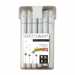 *Marķieri Sketch&Art divpusēji, 36 krāsas