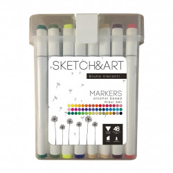 *Marķieri Sketch&Art divpusēji, 48 krāsas