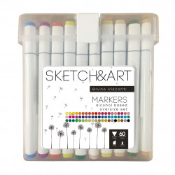 *Marķieri Sketch&Art divpusēji, 60 krāsas