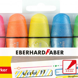 Teksta marķieru komplekts EberhardFaber Mini 2-5mm, nošķelts, 5 krāsas