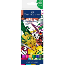 Akvareļu marķieri Faber-Castell Goldfaber Aqua, divpusēji, 6 krāsas, Graffiti