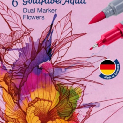 Akvareļu marķieri Faber-Castell Goldfaber Aqua, divpusēji, 6 krāsas, Flowers