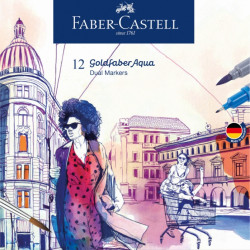 Akvareļu marķieru komplekts Faber-Castell Gofa Aqua, 12 krāsas