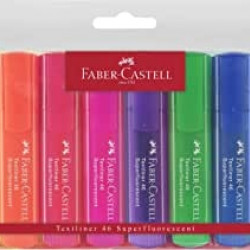 Teksta marķieru komplekts Faber-Castell Superflourescent 1-5mm, nošķelti 8 krāsas