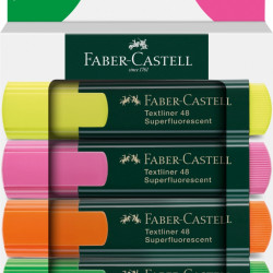 Teksta marķieru komplekts Faber-Castell 48, 1-5mm, nošķelts, 4 krāsas