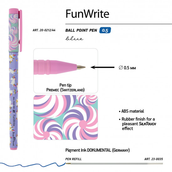 Lodīšu pildspalva Bruno Visconti FunWrite Sports 0.5mm, zila