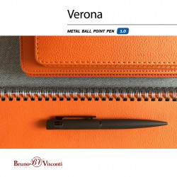 *Lodīšu pildspalva Bruno Visconti Verona, melns korpuss, pagriežama, 1mm, zila