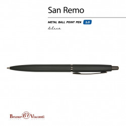 *Lodīšu pildspalva HobbyTime San Remo, melns korpuss, automātiska, 1mm, zila