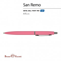 *Lodīšu pildspalva HobbyTime San Remo, rozā korpuss, automātiska, 1mm, zila