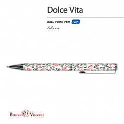 *Lodīšu pildspalva HobbyTime Dolce Vita Sirdis, pagriežama, 1mm, zila