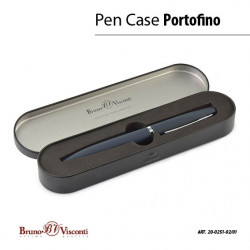 Ручка Portofino в металлическом футляре, 1,0 мм, синяя (корпус синий, футляр черный)