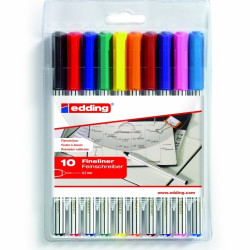 Flomāstertipa pildspalvu komplekts Edding 89 EF, 10 krāsas