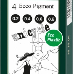 Flomāstertipa pildspalvu komplekts Faber-Castell Ecco Pigment 4gab.0.2, 0.4, 0.6, 0.8 mm