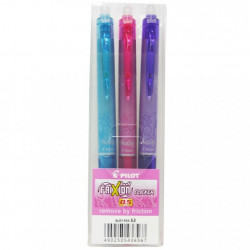 *Gēla pildspalvu komplekts Pilot Frixion Clicker 0.5mm, automātiska, izdzēšama, asorti, 3 krāsas