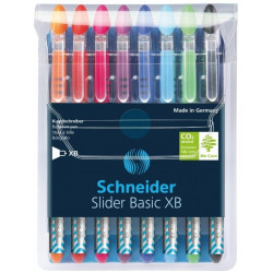 Lodīšu pildspalvu komplekts Schnieider Slider XB, 8 krāsas