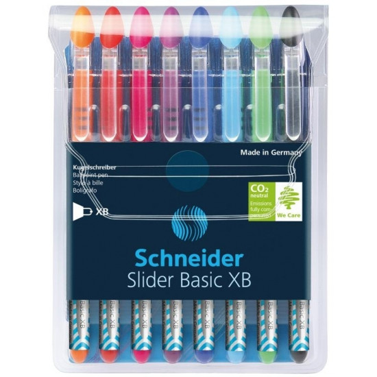 Lodīšu pildspalvu komplekts Schnieider Slider XB, 8 krāsas