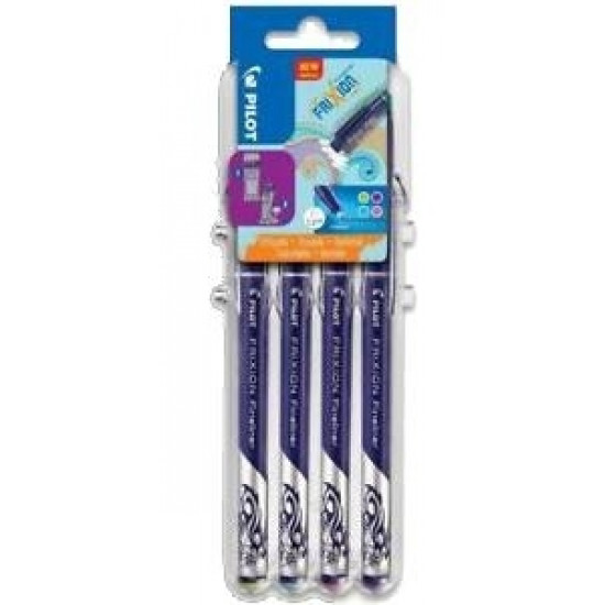 Tintes pildspalvas Pilot Frixion Fineliner, 4gab/iep, pasteļkrāsas