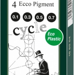 Flomāstertipa pildspalvu komplekts Faber-Castell Ecco Pigment 4gab/iep. 0.1, 0.3, 0.5, 0.7 mm