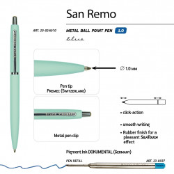 *Lodīšu pildspalva Bruno Visconti San Remo, automātiska, 1mm, zila
