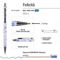 Lodīšu pildspalva Bruno Visconti Filicita Flowers, 0.7mm,  zila