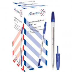 *Lodīšu pildspalva Attomex, 0.7mm, zila