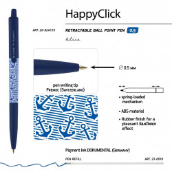*Lodīšu pildspalva Bruno Visconti HappyClick Jūra 0.5mm, zila
