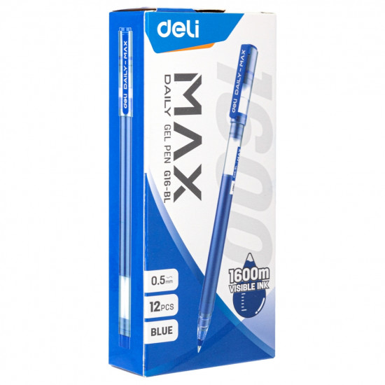 Ручка гелевая Deli EG16-BL Daily Max 0.5мм синие чернила синий